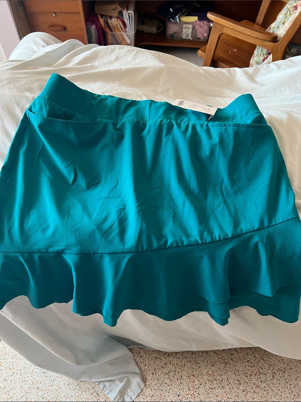 Women's Teal Ruffle-Hem Skort